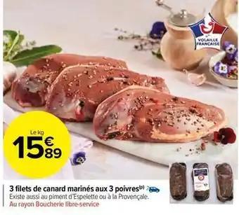 3 filets de canard marinés aux 3 poivres