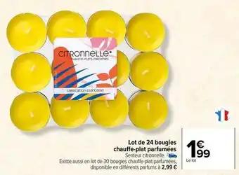 Lot de 24 bougies chauffe plat parfumées