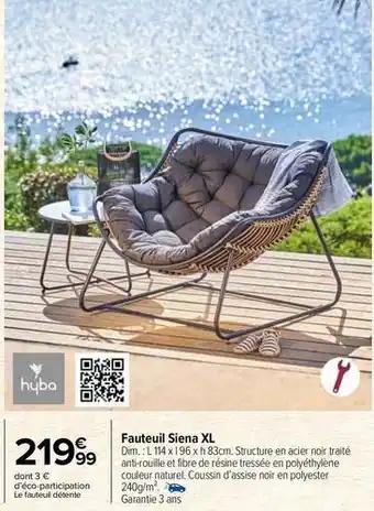 Hyba - fauteuil siena xl