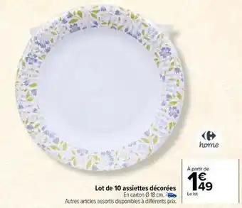Carrefour - lot de 10 assiettes decorees
