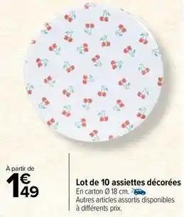 Lot de 10 assiettes decorees
