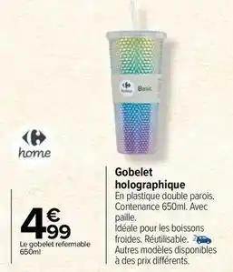 Gobelet holographique