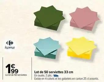 Lot de 50 serviettes 33 cm