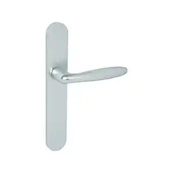 Ensemble sur grande plaque en aluminium anodisé - Ton argent - Carré 7 mm - VERONA bec-de-cane