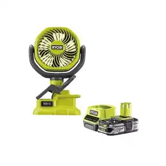 Pack RYOBI Ventilateur à pince 18V One+ RCF18-0 - 1 Batterie 2.5Ah - 1 Chargeur rapide RC18120-125
