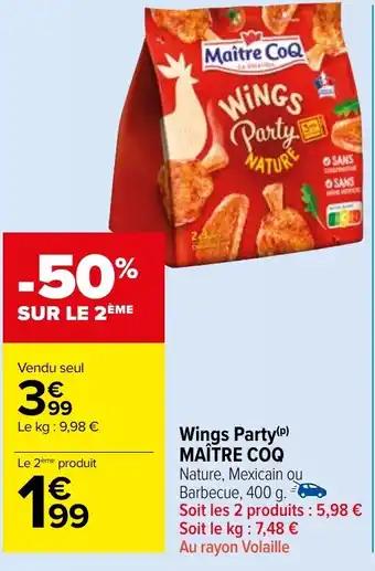 Wings Party (P) MAITRE COQ