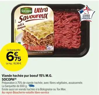 Viande hachée pur boeuf 15% M.G. SOCOPA (p)