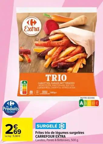 Frites trio de légumes surgelées CARREFOUR EXTRA