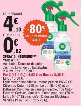 SPRAY D'INTERIEUR(3)(4) "AIR WICK"