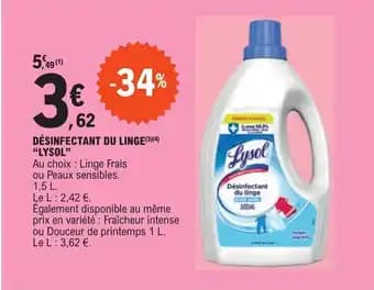 DÉSINFECTANT DU LINGE (3)(4) "LYSOL"