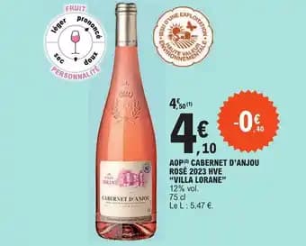 AOP(2) CABERNET D'ANJOU ROSÉ 2023 HVE "VILLA LORANE" 12% vol.