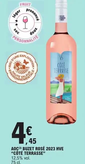 AOC(3) BUZET ROSÉ 2023 HVE "CÔTÉ TERRASSE"