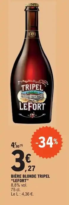 BIÈRE BLONDE TRIPEL "LEFORT" 8,8% vol.