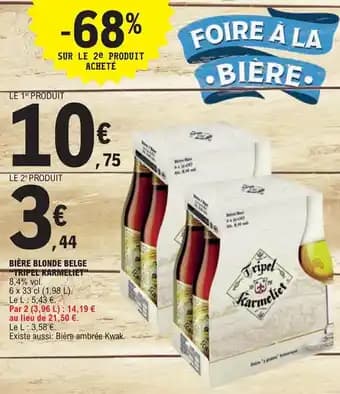 BIÈRE BLONDE BELGE "TRIPEL KARMELIET" 8,4% vol.