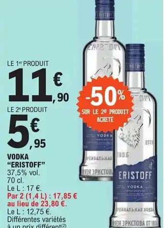 VODKA "ERISTOFF" 37,5% vol. 70 cl.