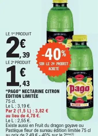 "PAGO" NECTARINE CITRON ÉDITION LIMITÉE