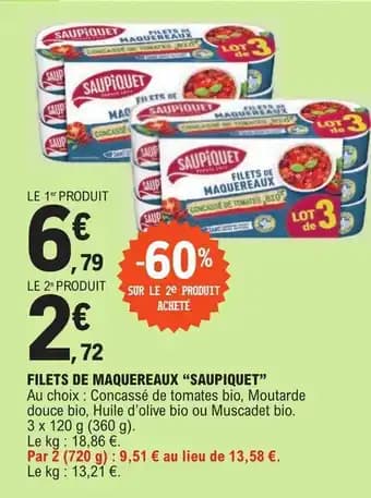 FILETS DE MAQUEREAUX "SAUPIQUET"