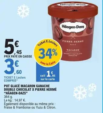 POT GLACÉ MACARON GANACHE DOUBLE CHOCOLAT X PIERRE HERMÉ "HÄAGEN-DAZS"