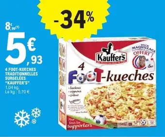 4 FOOT-KUECHES TRADITIONNELLES SURGELÉES "KAUFFER'S"