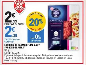 LARDONS DE SAUMON FUMÉ ASC(3) "RONDE DES MERS"