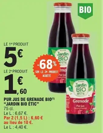 PUR JUS DE GRENADE BIO(1) "JARDIN BIO ÉTIC"
