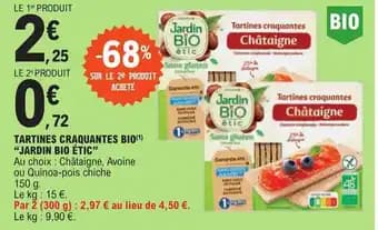 TARTINES CRAQUANTES BIO(1) "JARDIN BIO ÉTIC"