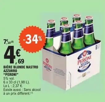 BIÈRE BLONDE NASTRO AZZURRO "PERONI"
