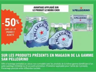SUR LES PRODUITS PRÉSENTS EN MAGASIN DE LA GAMME SAN PELLEGRINO