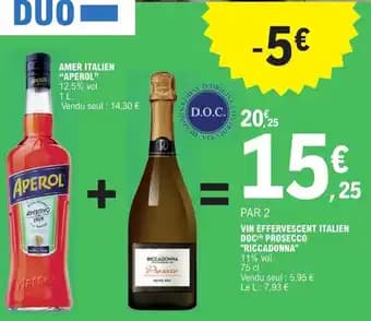 VIN EFFERVESCENT ITALIEN DOC(4) PROSECCO "RICCADONNA"