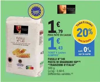 FUSILLI N°140 PASTA DI GRAGNANO IGP "TRADIZIONI D'ITALIA"