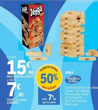 Promotion Exclusives de Jenga : Découvrez l'Offre incontournable