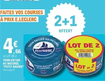 THON ENTIER AU NATUREL "PETIT NAVIRE"