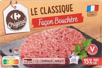 CARREFOUR ORIGINAL Steaks hachés façon bouchère surgelés