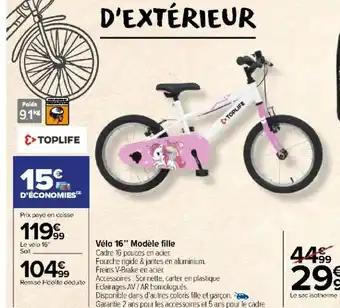 Vélo 16" Modèle fille