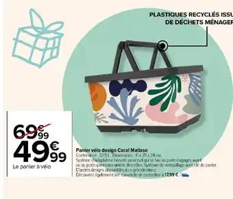 Panier vélo design Coral Matisse
