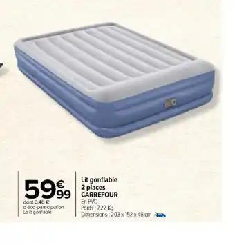 Lit gonflable 2 places CARREFOUR
