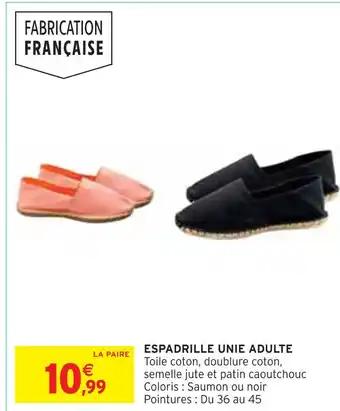 ESPADRILLE UNIE ADULTE