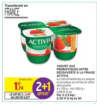 ACTIVIA YAOURT AUX PROBIOTIQUES OFFRE DÉCOUVERTE