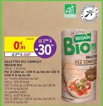 REGAIN GALETTES RIZ COMPLET REGAIN BIO