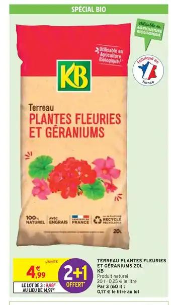 KB TERREAU PLANTES FLEURIES ET GÉRANIUMS 20L