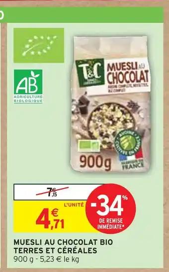 TERRES ET CÉRÉALES MUESLI AU CHOCOLAT BIO