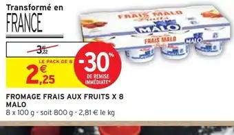 MALO FROMAGE FRAIS AUX FRUITS X 8