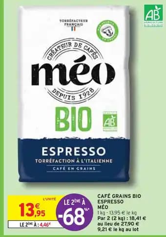 MÉO CAFÉ GRAINS BIO ESPRESSO