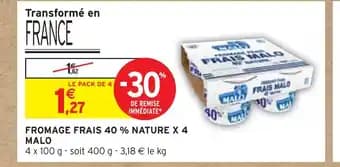 MALO FROMAGE FRAIS 40 % NATURE X 4