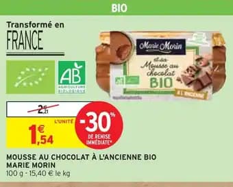 MARIE MORIN MOUSSE AU CHOCOLAT À L'ANCIENNE BIO