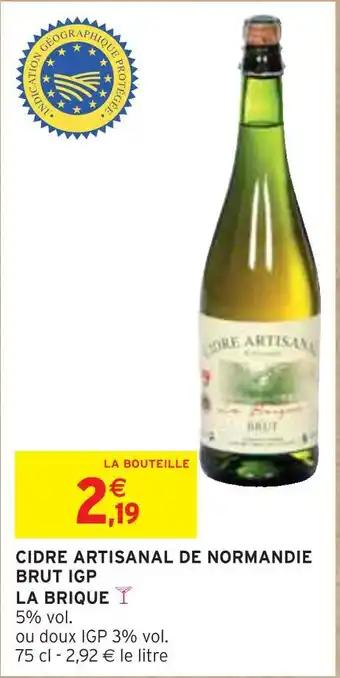 LA BRIQUE CIDRE ARTISANAL DE NORMANDIE BRUT IGP