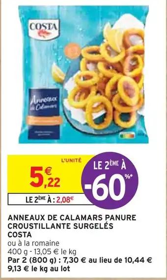 COSTA ANNEAUX DE CALAMARS PANURE CROUSTILLANTE SURGELÉS