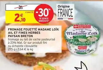 PAYSAN BRETON FROMAGE FOUETTÉ MADAME LOÏK AIL ET FINES HERBES