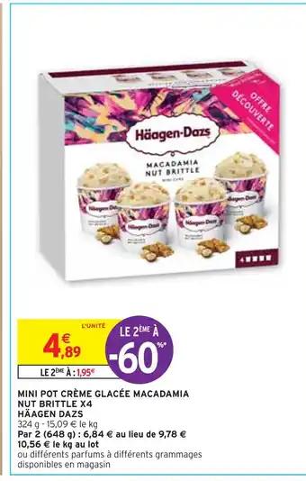 HÄAGEN DAZS MINI POT CRÈME GLACÉE MACADAMIA NUT BRITTLE X4