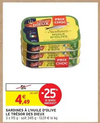 LE TRÉSOR DES DIEUX SARDINES À L'HUILE D'OLIVE